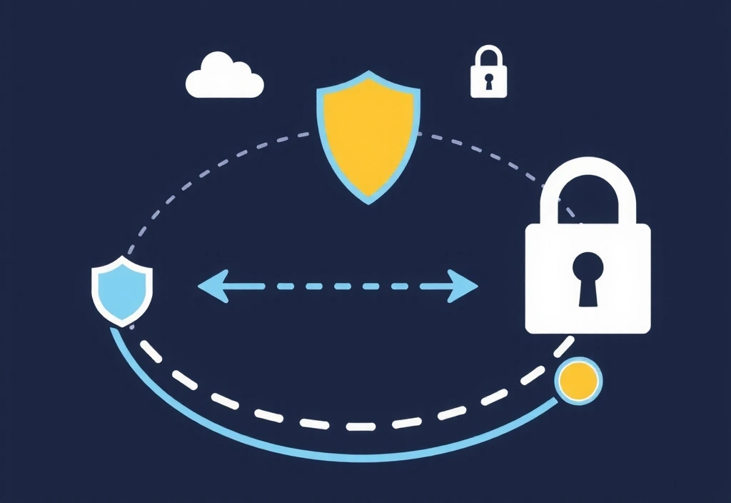 Illustration einer sicheren Datenübertragung und Privatsphäre